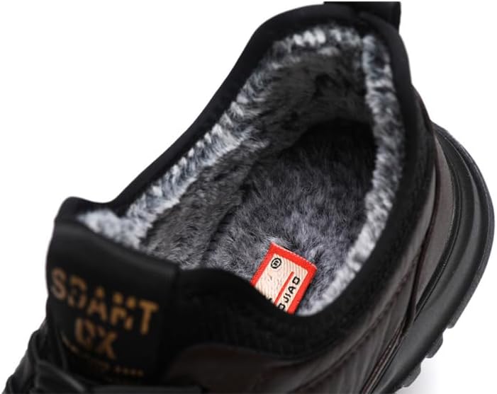 Mens Winter Boots Snow Shoes, Men's Leather Warm Fur Lined Slip On Snow Boots,Lightweight Casual Walking Loafers for Middle-Aged and Elderly - Image 7