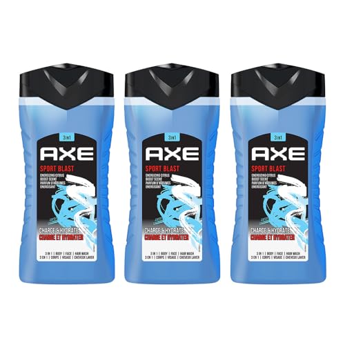 AXE Sport Blast 3-in-1 Body, Face & Hair Wash Invigorating Freshness | Cleanses & Energises | Combo of 3 | 250ml