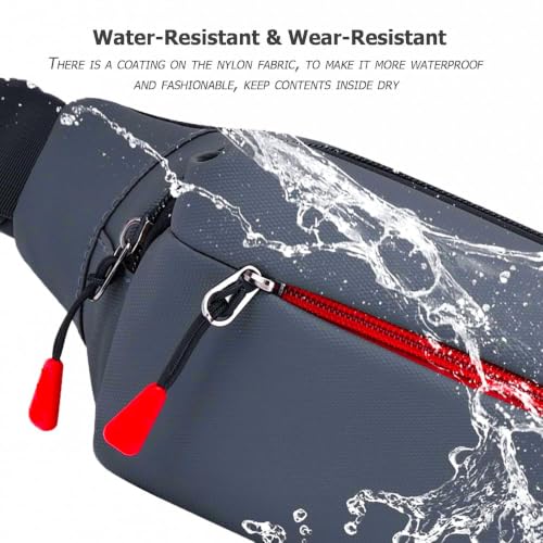 Image of Waist Bag for Men (Grey) | Fanny Waist Pouch Pack, Travel Side Sling, Running & Riding a Bike