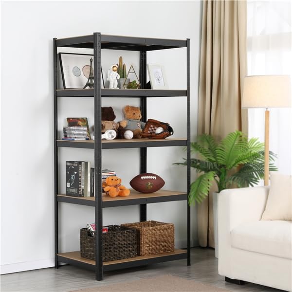 Yaheetech 180 x 90 x 60 cm Étagères Charge Lourde Clipsable Résistant Capacité 875 kg Meuble de Rangement Garage Cuisine Chambre Noir 180 x 90 x 60 cm