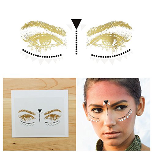 Tattify Bindi Tribal Colorful Temporary Face Rocks - Metal - Other Styles Available, Fashionable Temporary Rhinestone Gem Face Jewel Stickers - Long Lasting and Waterproof
