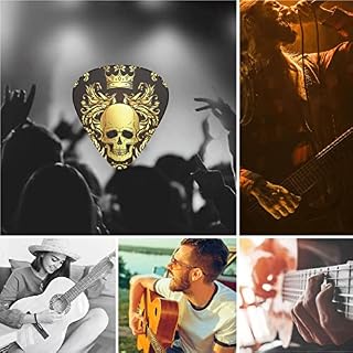 Lot de 12 médiators de guitare avec tête de mort dorée et couronne baroque noire pour guitare électrique, basse acoustique, cadeau idéal pour les amateurs de guitare acoustique - Les Beatles, Paul McCartney, John Lennon, RIngo Starr, George Harrison Lot de 12 médiators de guitare avec tête de mort dorée et couronne baroque noire pour guitare électrique, basse acoustique, cadeau idéal pour les amateurs de guitare acoustique – Image 7