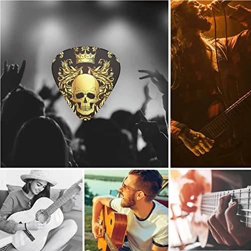 Lot de 12 médiators de guitare avec tête de mort dorée et couronne baroque noire pour guitare électrique, basse acoustique, cadeau idéal pour les amateurs de guitare acoustique - Les Beatles, Paul McCartney, John Lennon, RIngo Starr, George Harrison Lot de 12 médiators de guitare avec tête de mort dorée et couronne baroque noire pour guitare électrique, basse acoustique, cadeau idéal pour les amateurs de guitare acoustique – Image 8