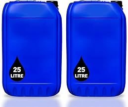 2 x 25L JERRY CAN | UN Approved Stackable Bottle Container + Tamper Evident Cap | Perfect for Storage of Potable Water Liquids Waste | Food Grade BLUE
