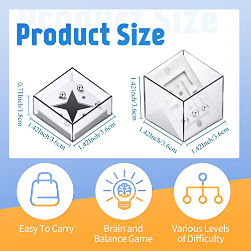 18 Pcs Mini Puzzle Box Balance Iq Maze Game Puzzle Balance Game Box Casual Intelligence Ball Maze Game Challenge Cube Puzzle Brain Teaser Puzzle Cube Stocking Stuffers For Teens #TOP1