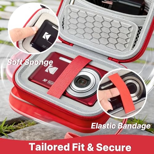 Funda rígida para cámara KODAK PIXPRO FZ55 FZ45 roja miniatura 4