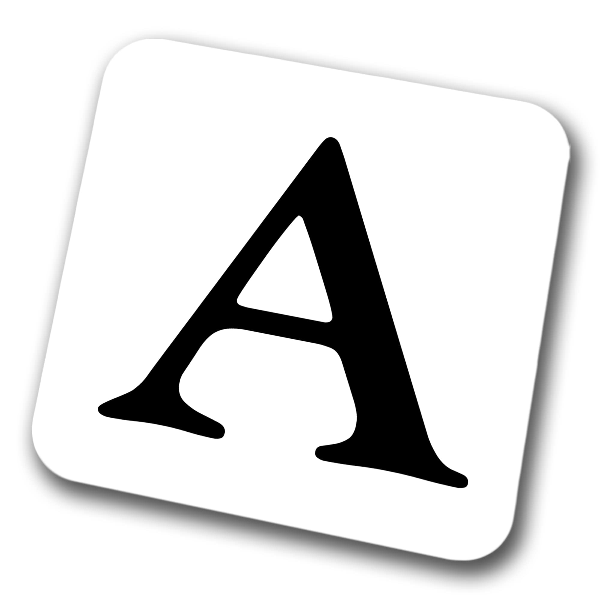 Alphabet Coaster Letter Coaster Initial Coffee Tea Birthday Coaster (Letter A)