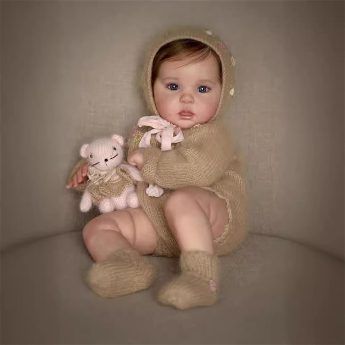 KAHUMBO Reborn Baby Girl Dolls - 20 Inch Real Life Blue Eyes Lifelike Silicone Vinyl Realistic Baby Dolls with Rooted Hair-image-32