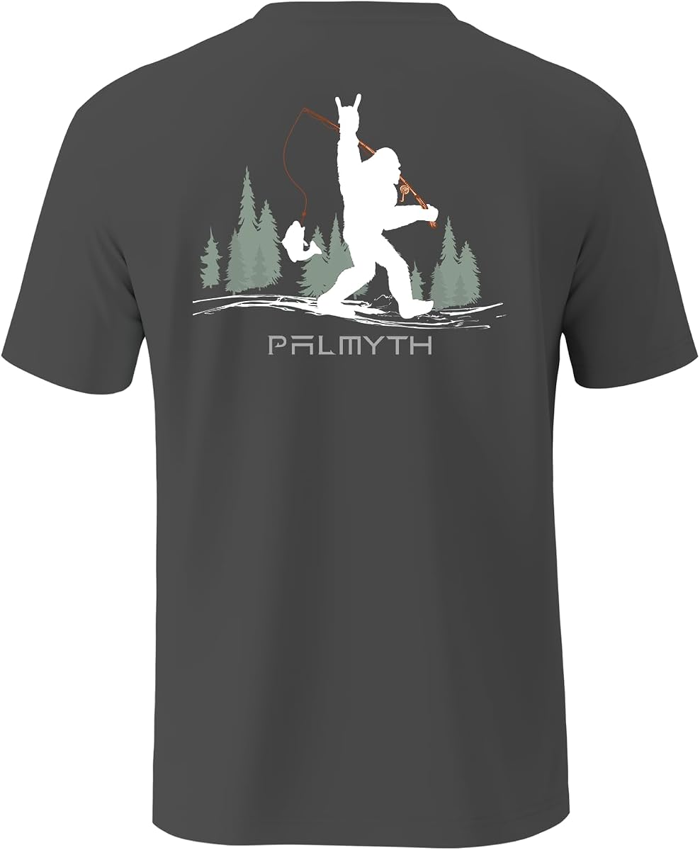 Palmyth Men's Fishing UPF 50+ Sun Protection Short Sleeve T-Shirt