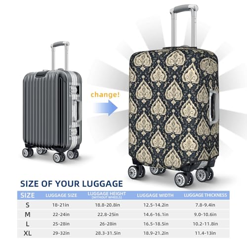 Luggage Cover Protector - Vintage Pattern Blue Print Suitcase Covers for Luggage Fit 22-24 Inch Suitcase2