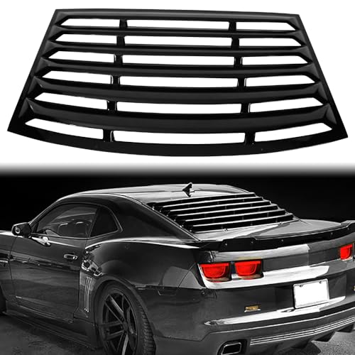 Motor-1 Matte Black Rear Window Louver Sun Shade For 2016-2020 Chevy Camaro Coupe