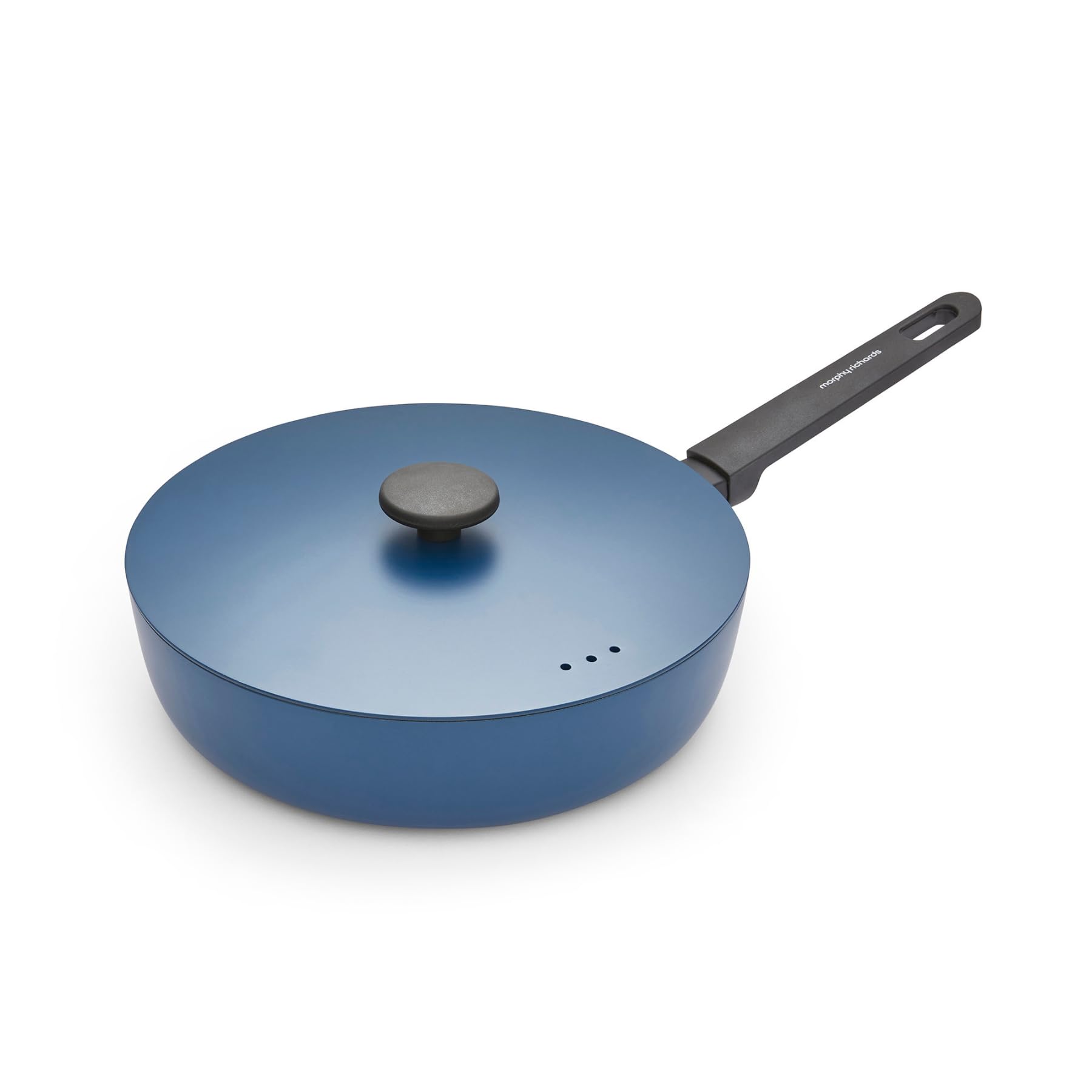 Morphy Richards Blue Saute Pan, Forged Aluminium, 28Cm, Non Stick Ceramic Coating, Soft Touch Handles, Oven Safe Up To 180C, Suitable For All Hobs, 852502