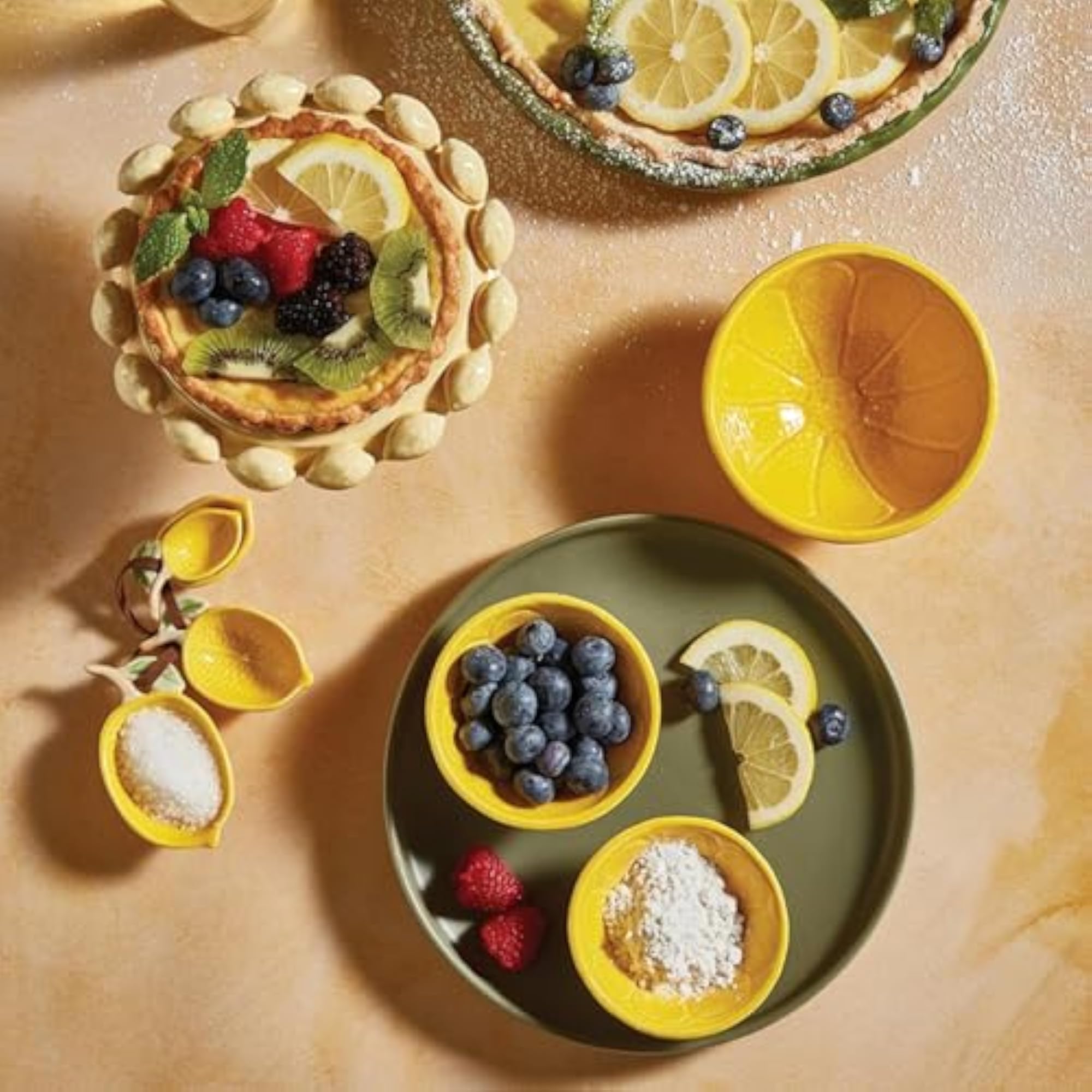 Ceramic Lemon Shaped Measuring Spoon Set, 4-Piece