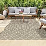 homeart Outdoor Rugs | Easy-Cleaning Indoor & Outdoor Area Rugs for Porch, Deck, Balcony, Garden, Picnic, Kitchen, Hallway | UV & Weather-Resistant Large Patio Rug Mats | Beige Cream, 200 x 290 cm