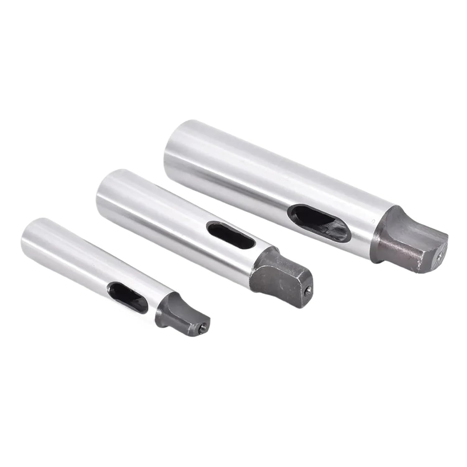 Wiertarka stożkowa Moore'a, Adapter stożkowy Morse'a 3-pak płaski ogon MT1-2 MT2-3 MT3-4 45 stal do wiertarko-frezarki