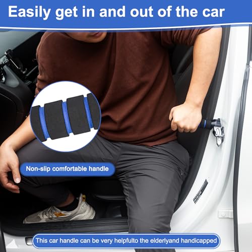 Image of Shouken 2 Packs 3 in 1 Car Door Handle for Elderly,Car Handle Assist Support Handle Multifunction Handle Car Door Latch Handle for Seniors and Handicapped,Window Breaker Seatbelt Cutter
