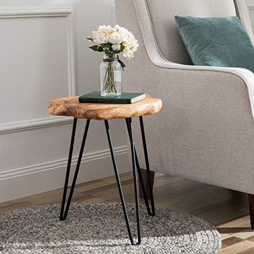 Greenage Cedar Roots Live Edge Side Table 12" x 13.5" x 17.4" Height Natural Wood End Table for Living Room Bedroom Home Decor Wooden Plant Stand