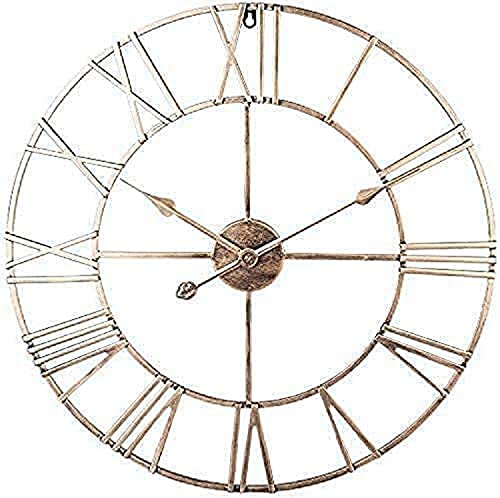 Relojes de Pared Grandes, Reloj de jardín Interior al Aire Libre, Sala de Estar de Hierro, Reloj silencioso Que no Hace tictac, Fuerte, no se daña fácilmente, Reloj de decoración de Pared fácil de