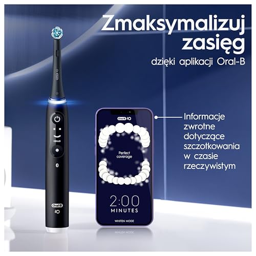 Oral-B iO 6 Oral-B iO 6 Dual Pack, Black & Rose Szczoteczki elektryczne, 2 końcówki do szczoteczek elektrycznych, stworzone w technologii Braun, Stworzona w technologii Braun