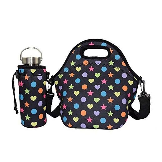 Case Wonder Bolsa Porta Alimentos - Neopreno Bolsa Almuerzo / Bolsa Comida/ Bolsa Térmica Porta Alimentos / Fiambreras Comida Trabajo con Correa de Hombro para Infantil Escolares Trabajo Picnic