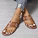 Womens Flat Leather Sandals 2025 Slip on Slide Open Toe Ring Loop Strap Flip Flops Lightweight Orthopedic Dressy