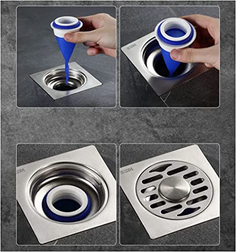 Image of Floor Drain Backflow Preventer Set of 4, One Way Sewer Drain Valve for Bathroom, Kitchen & Laundry Pipe, Anti Odor Drain Trap Seal Ring, Insect Proof Shower Drain Cover