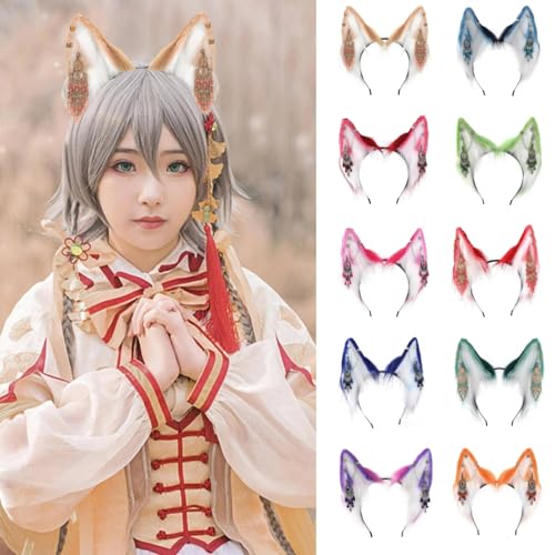 Diadema de oreja de lobo con flecos para disfraces de adolescentes 2