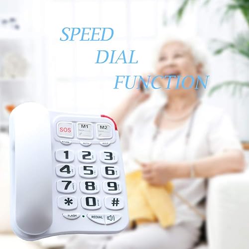 Miniatura 3 de K-P045W Teléfonos con cable amplificados para personas con discapacidad auditiva Teléfonos para personas mayores Teléfono con botón grande para