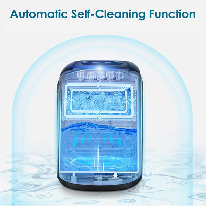 Máquina fabricadora de hielo eléctrica comercial y doméstica, para mostrador, forma de bala o cilíndrica, ideal para pequeñas tiendas de té con leche, hogar, cocina, acampada o RV miniatura 5