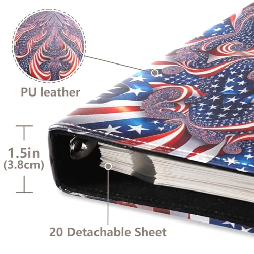 Álbum de fotos adhesivo DIY con funda de cuero PU y diseño de bandera americana, 40 páginas, tamaño 11.8 x 11.2 pulgadas miniatura 4