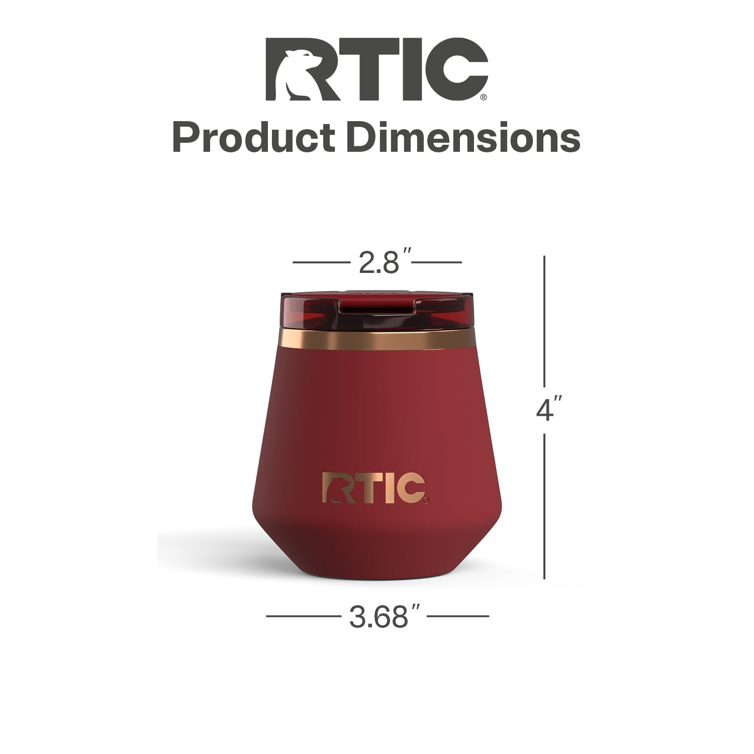 RTIC Happy Hour 8oz Lowball Tumbler with Lid Ceramic Lined Black Cherry | Insulated Stainless Steel Metal Portable Travel Cup for Hot and Cold Drinks Coffee Car Camping and Travel product thumbnail 6