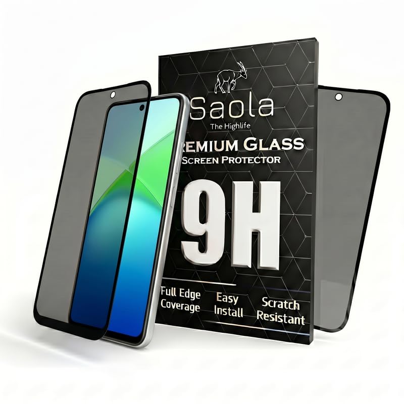 Image of Saola Ultra Privacy Tempered Glass For Infinix Smart 10 (PACK OF 1) with Free Installation Kit. Full screen Coverage. Free Replacement If Received Damaged - 6.67 inch