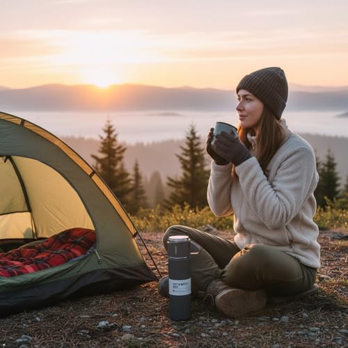 3-in-1 Stainless Steel Travel flask gift set, Vacuum Flask with 2 Cups, Hot and Cold Insulated Water Bottle by Generic - Image 5