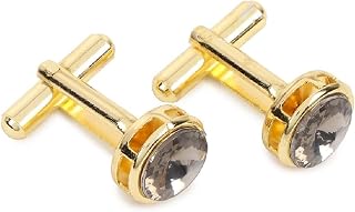 ZITTI Men's American Stone Cufflinks – 24K Plated Classic Jewelry with Velvet Pouch – Formal Shirt Accessory Gift for Mens Price In India