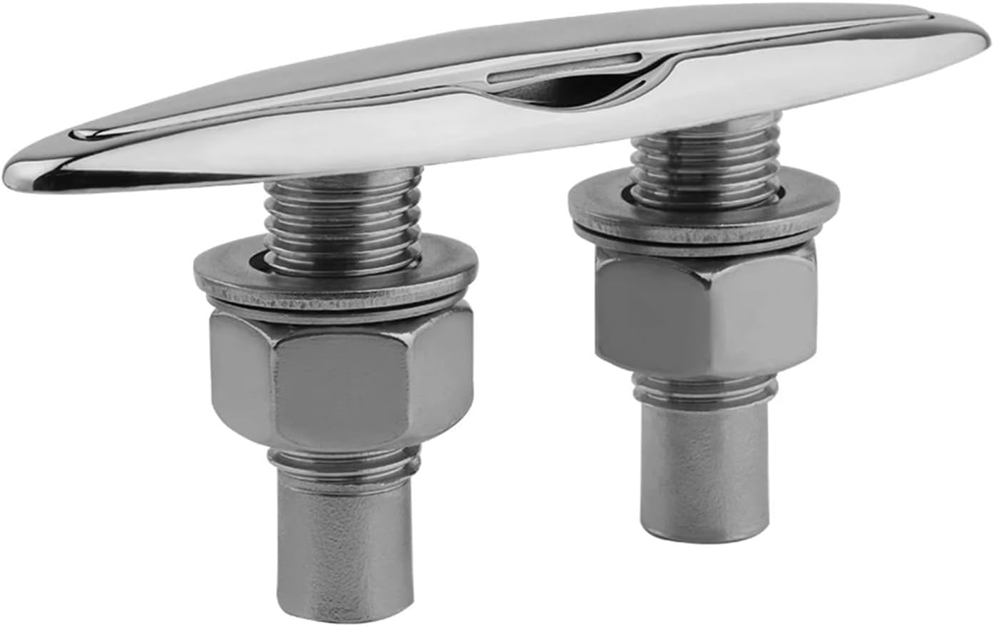 1pc 5/6 Inch Heavy Duty 316 Stainless Steel Boat Retractable Pull up Flush Mount Cleat Mooring Dock Neat Cleat Hardware(6 inch)