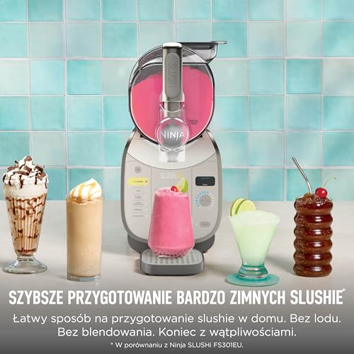 Ninja SLUSHi XL wielofunkcyjna maszyna do mrożonych napojów z technologią SlushAssist, Bardzo duża pojemność 3,7l (maks. napełnienie 2840 ml), Przygotuj slushie, mrożone koktajle itp., Mocha FS601EUBR