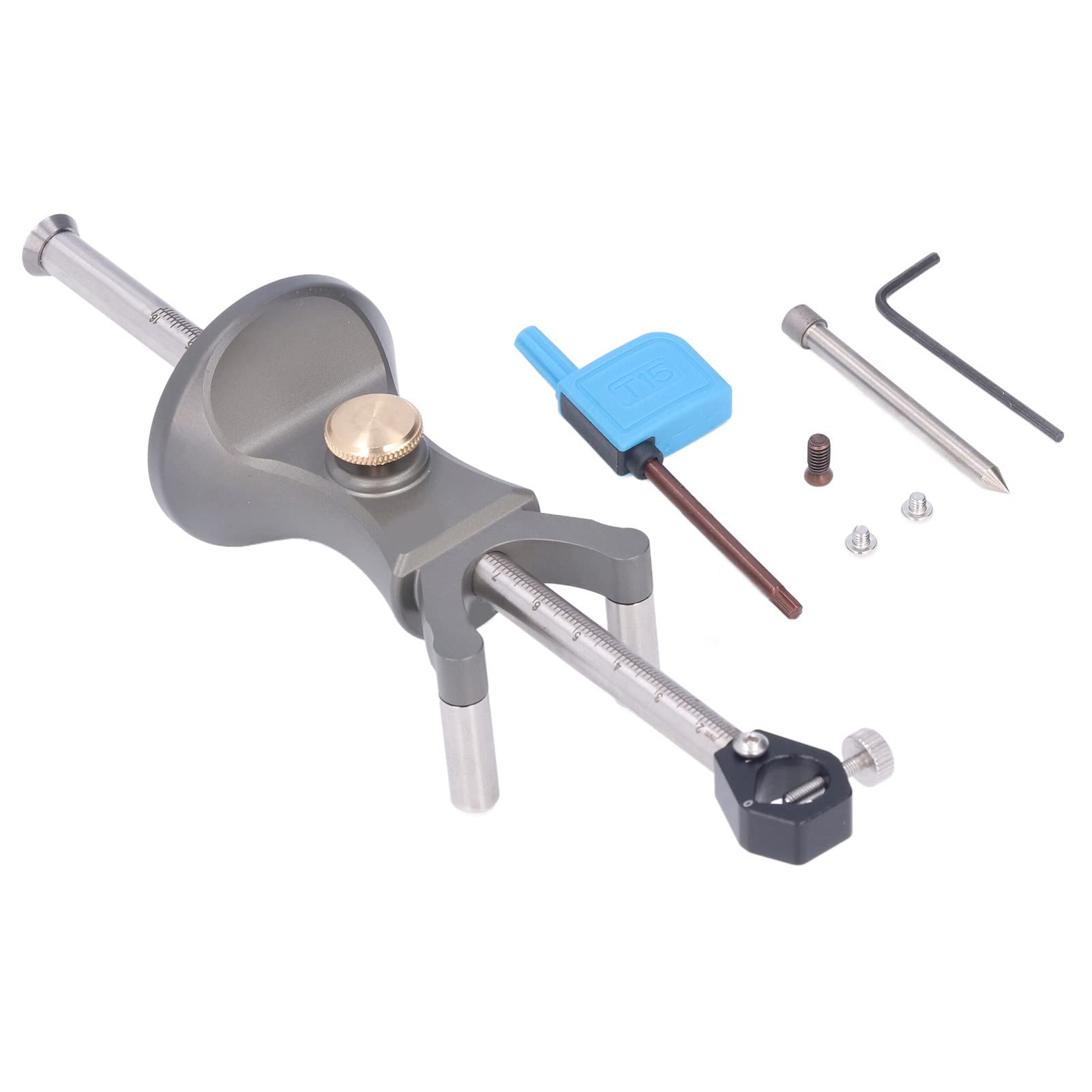 Herramienta de Trazado de Madera con Calibre de Marcado, Estructura Duradera de Aleación de Aluminio, Trazador de Doble Propósito para Carpintería y Manualidades, Ideal para Cerámica y