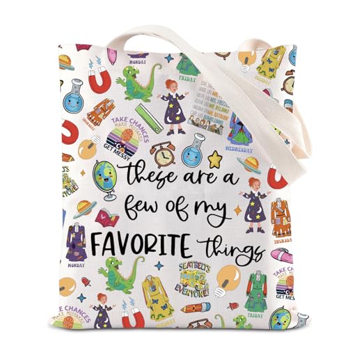 ENSIANTH Bolsa de ombro inspirada em ônibus mágico, bolsa de ombro para professores STEM Valerie Frizzle para o Dia dos Professores, Bolsa Magic Bus, Large