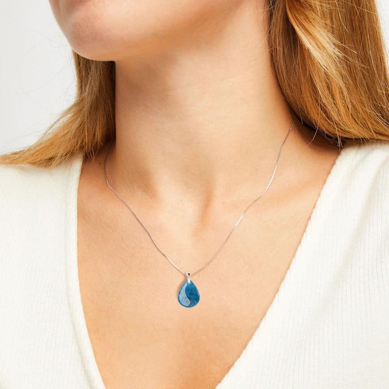 COAI Women's Silver Chain Necklace Teardrop Pendant Crystal Necklace for Women - Image 4