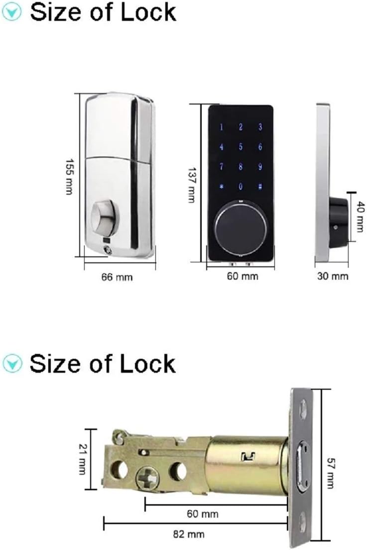 Amazon Crazy 🔥 Deals Enhanced Smart Door Lock, Electronic Door Lock with Touch Screen Keypad, Wi-Fi Deadbolt, Keyless, Combination, Keys, Auto Lock Alarm, Easy to Install, Battery Backup,Home/AirBnB/Apt/Hotels/Office