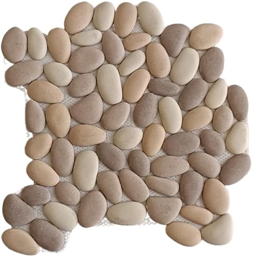 Earthstone Reconstituted Stone Jaipur Pebble Mosaic Tile 3-Piece Set, 300 mm x 300 mm Size
