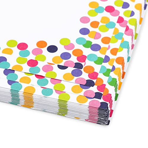 96 Sheets Of Confetti Stationery Paper For Writing Letters, Invitations With Decorative Border (8.5 X 11 In) #TOP6