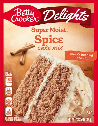 Image of Betty Crocker Delights Super Moist Spice Cake Mix, Holiday Baking, 13.25 oz (Pack of 2)