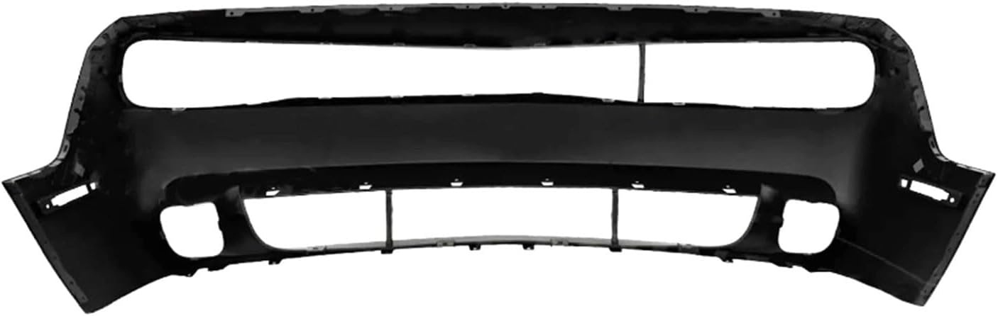 Challenger Bumper - Hellcat Style Complete Front Bumper Cover with Side Marker Light Holes Set Compatible with Dodge 2008-2014 Challenger W/Upper Grille & Lower Grill & Lip