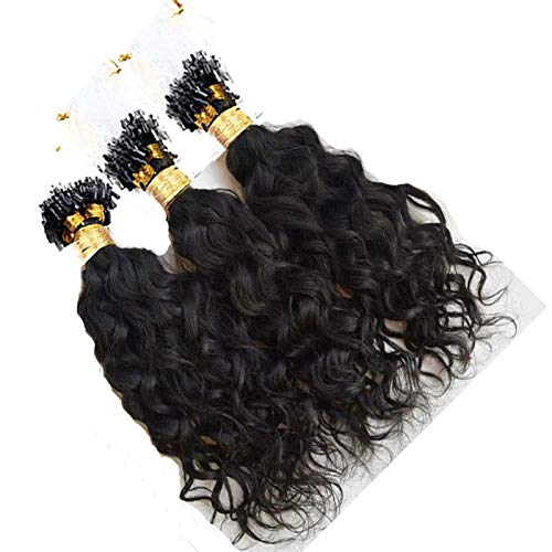 Short Loose Wave Micro Loop Ring Hair Malaysian Virgin Human Hair Micro Link Real Natural Human Hair Extensions Color Black Brown 100 Strand (10Inch, Natural Color) #TOP3