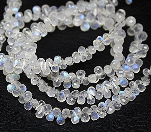 Pierre de lune bleue facettée en gouttes LKBEADS fil 11 pouces perles pour bijoux