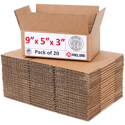 Image of Small Cardboard Boxes 9 inchL x 5 inchW x 3 inchH (Pack of 20) - USA-Made Packing Boxes for Moving, Shipping, or Storage - USPS, UPS, FedEx Approved - Professional Packing Supplies for Moving | USA-Made Packing Boxes for Moving, Shipping, or Storage - USPS, UPS, FedEx Approved - Professional Packing Supplies