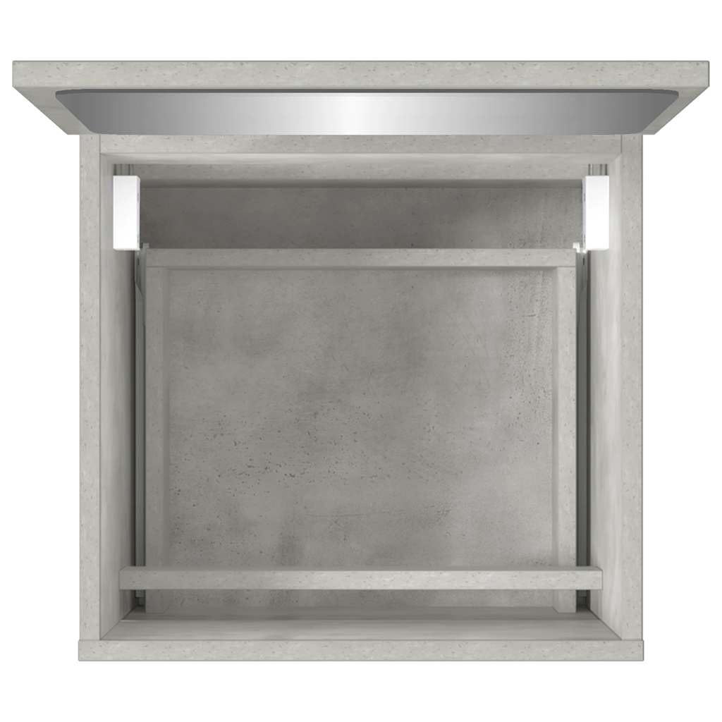 Armario de baño con espejo, color gris hormigón, de madera, para montar en la pared, con cajón para mucho espacio de almacenamiento, armario de almacenamiento para debajo del lavabo para