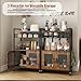 Hencawima Coffee Bar Cabinet, 3 Tier Coffee Station Table on Wheels, 35.9