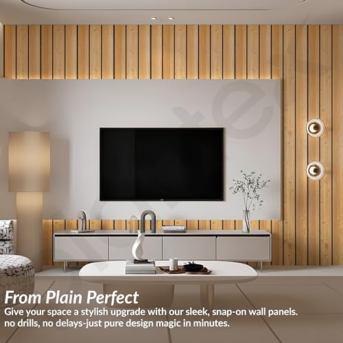 Image of Plantex PVC Panel for Wall 10 Feet /3D Wall Panels /Louvers Panel for Interior Decor /Fluted Panels for Walls /Home & Office Use /Pack of 5 Covers 50 Sq. Ft (Golden Oak - 2G)